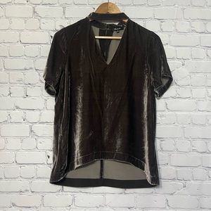 Madewell Green Velvet Choker Top Size Medium Fairycore Earthy Soft Comfy Blouse